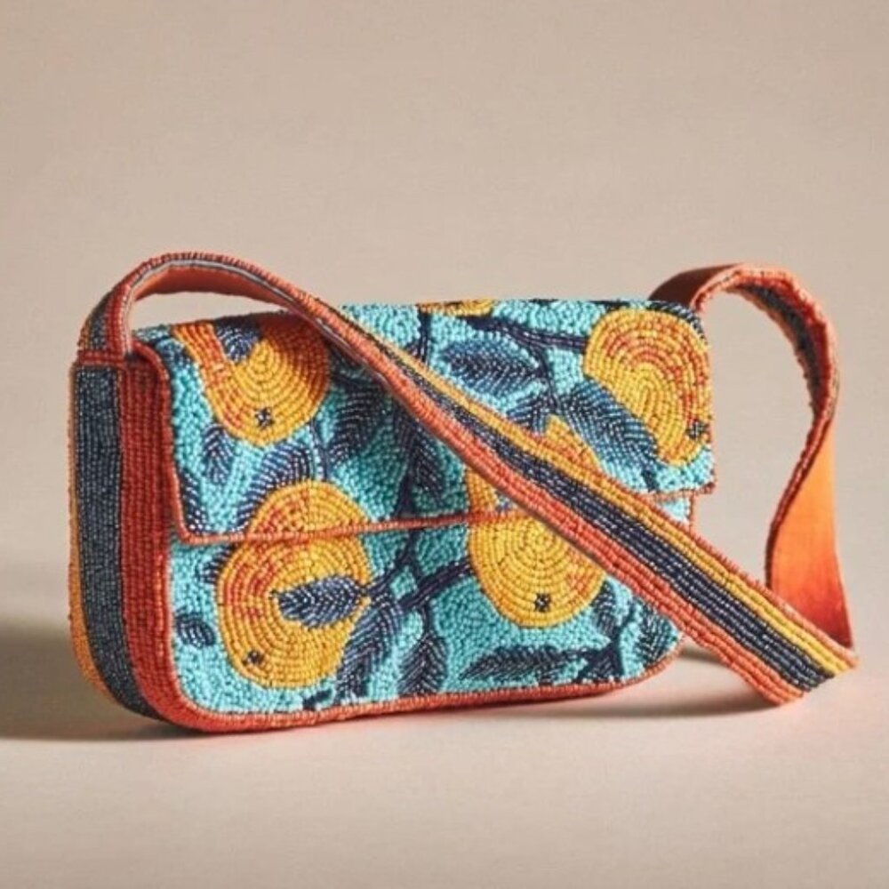 Anthropologie The Fiona Beaded Bag: Fruit Edition - Orange Bag